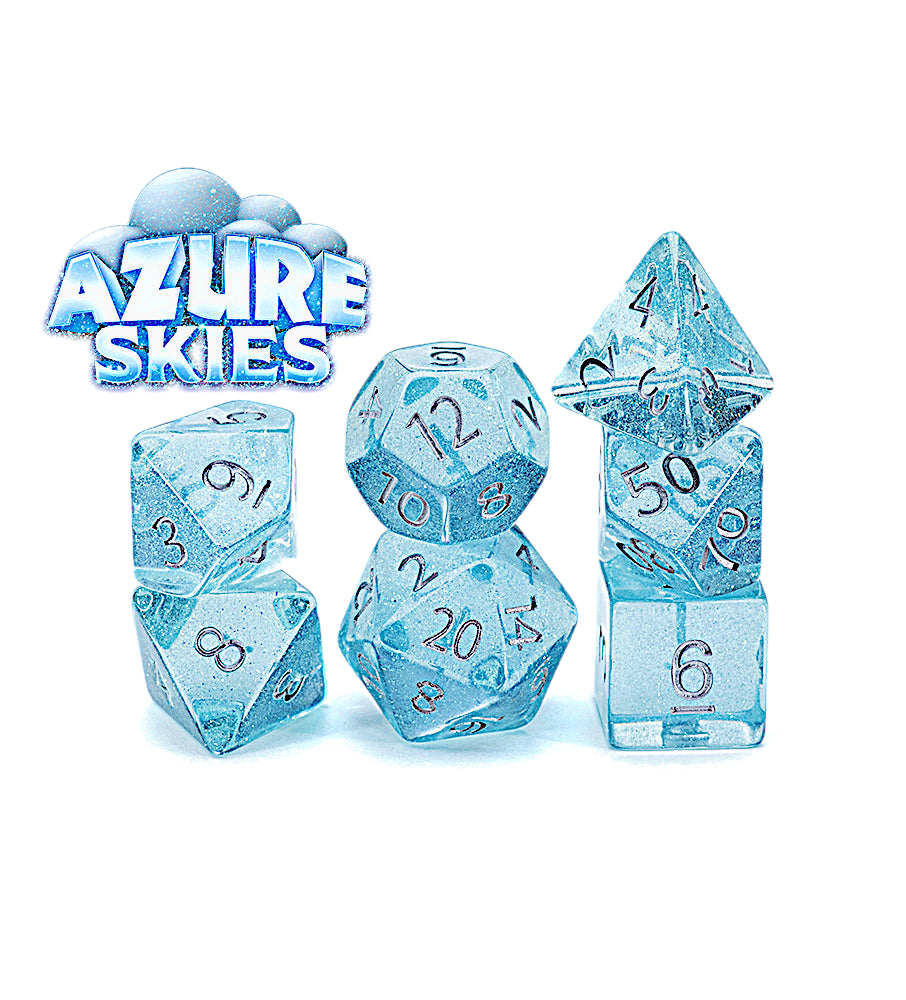 Gate Keeper Games - Holographic Dice - 'Azure Skies' - 11 Die Set