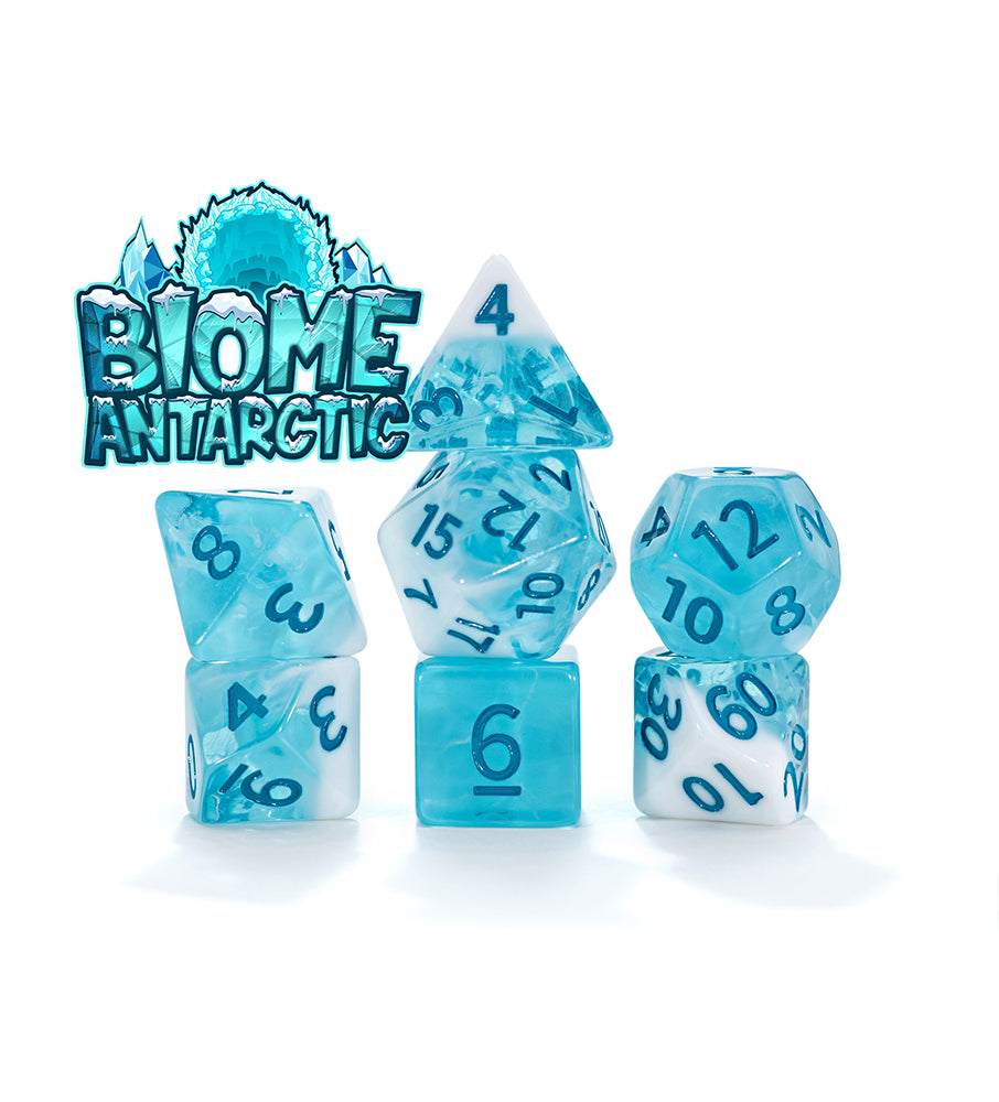 Gate Keeper Games - Flowstone Dice - 'Antarctic Biome' 7 Die Set