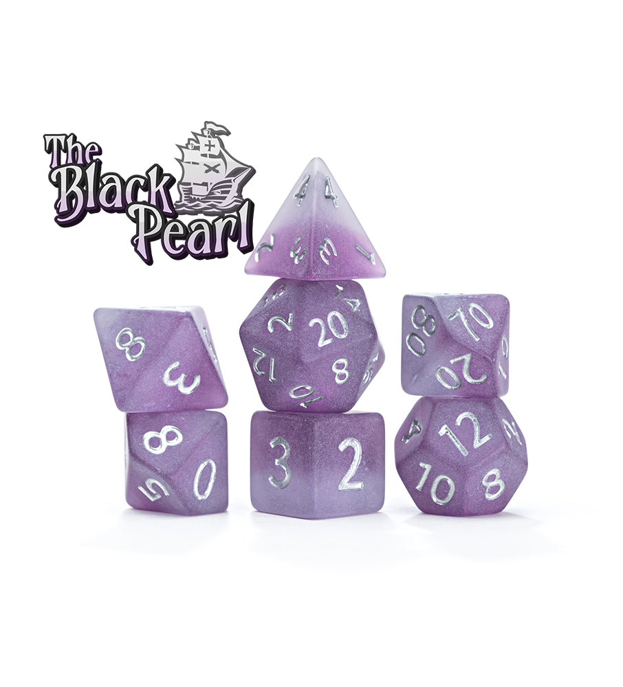 Gate Keeper Games - Sea Glass - 'Black Pearl' 7 Die Set