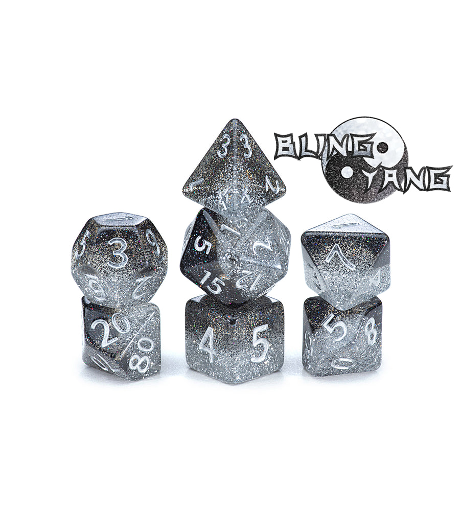 Gate Keeper Games - Halfsies Dice - 'Bling Yang' 7 Die Set