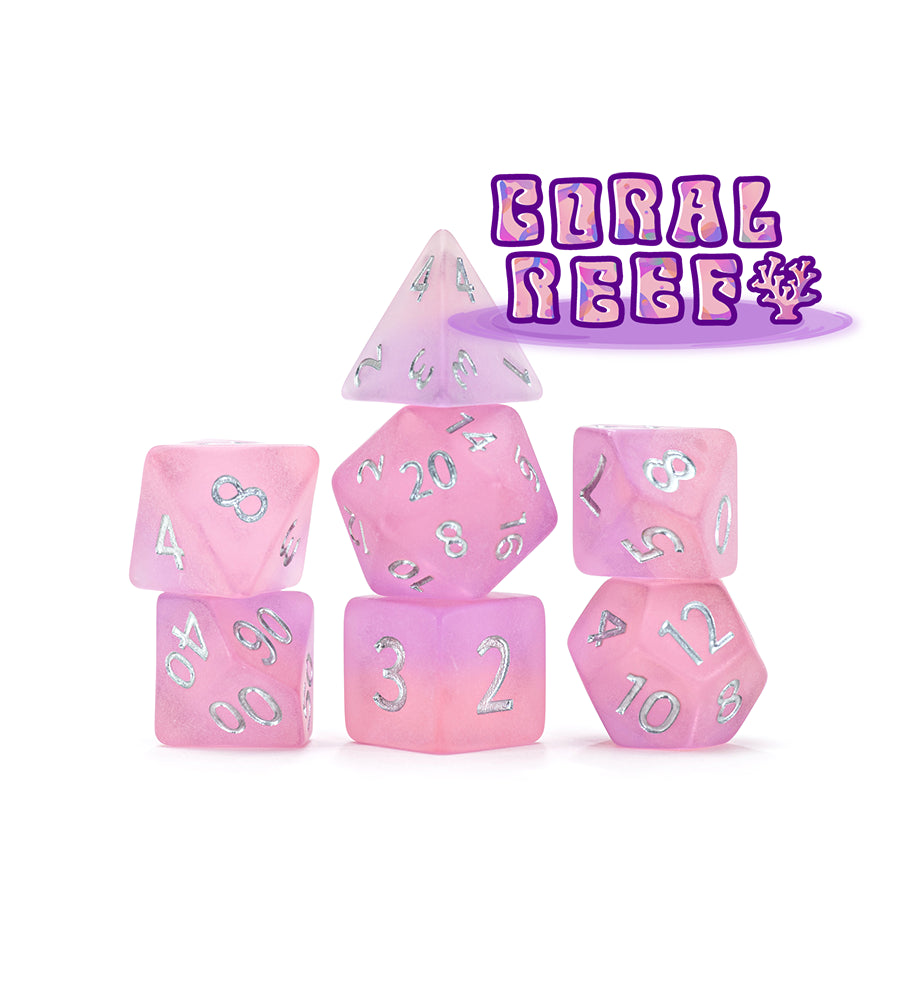 Gate Keeper Games - Sea Glass - 'Coral Reef' 7 Die Set