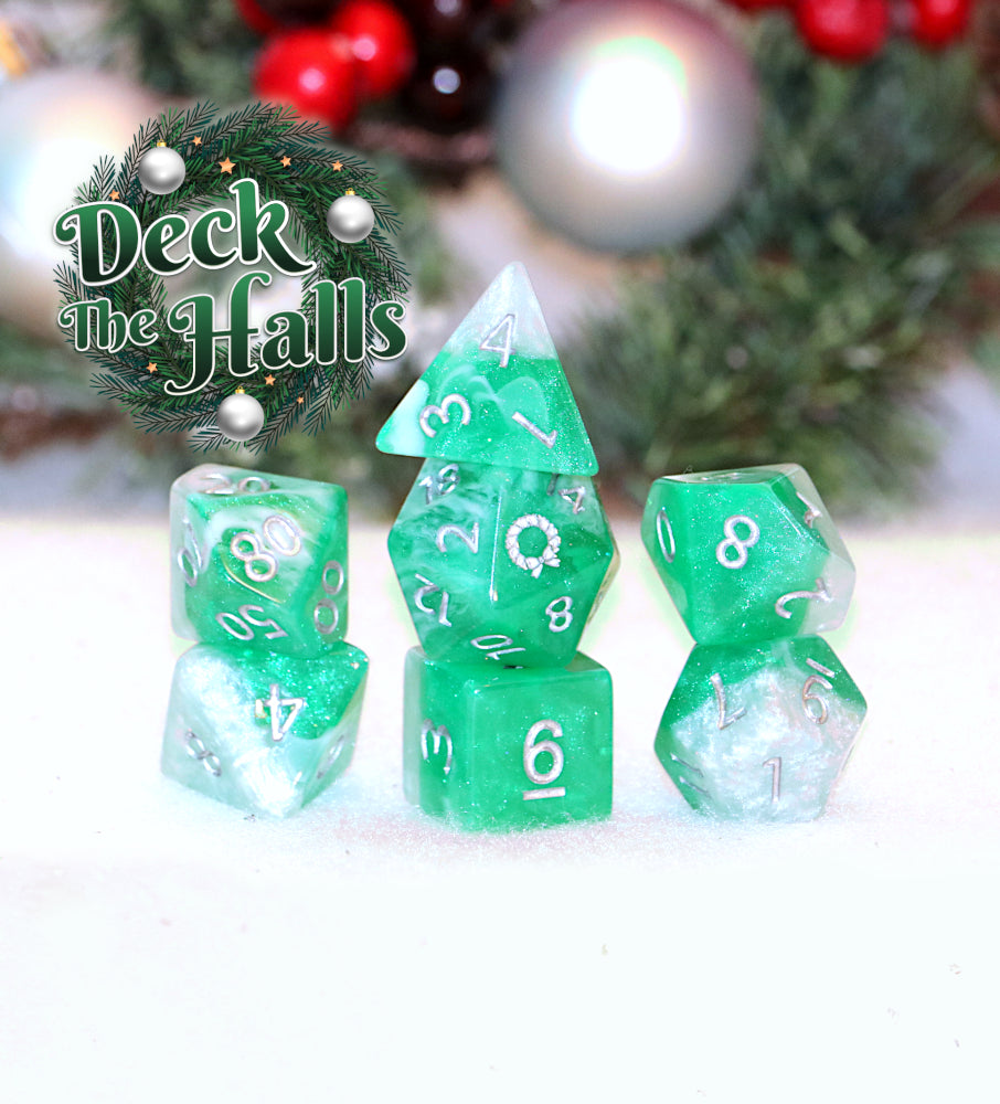 Gate Keeper Games - Aether Dice - 'Deck the Halls' (Christmas) 7 Die Set