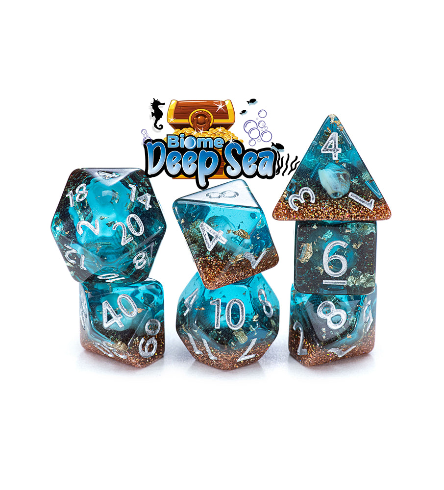 Gate Keeper Games - Inclusion Dice - 'Biome: Deep Sea' 7 Die Set