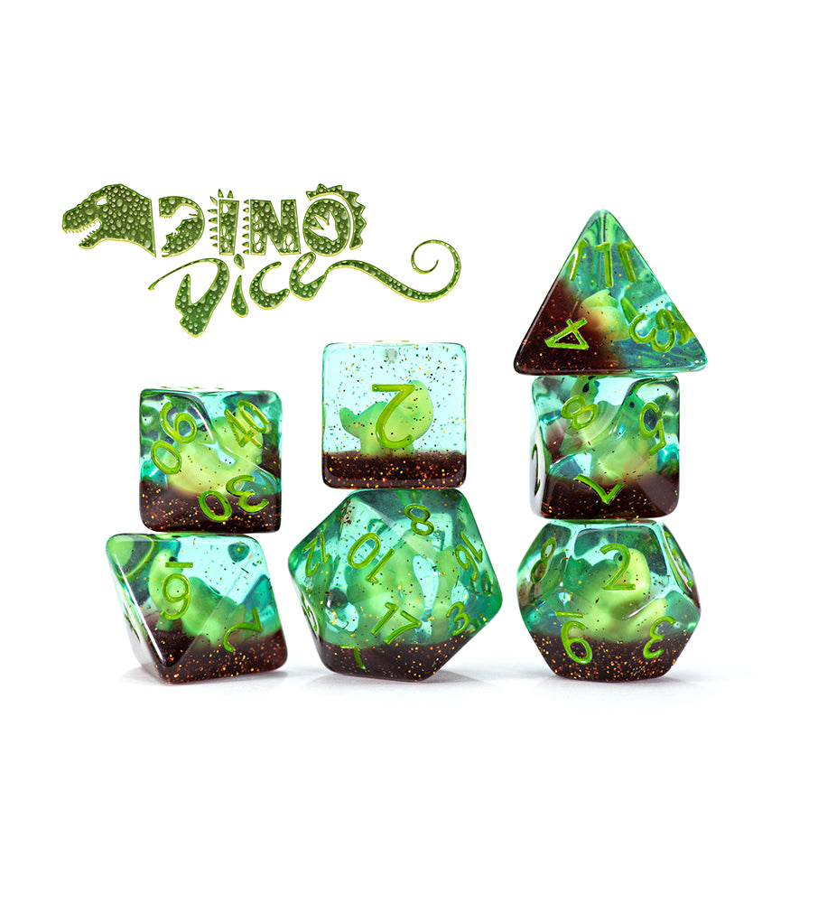 Gate Keeper Games - Inclusion Dice - 'Dino Dice' 7 Die Set