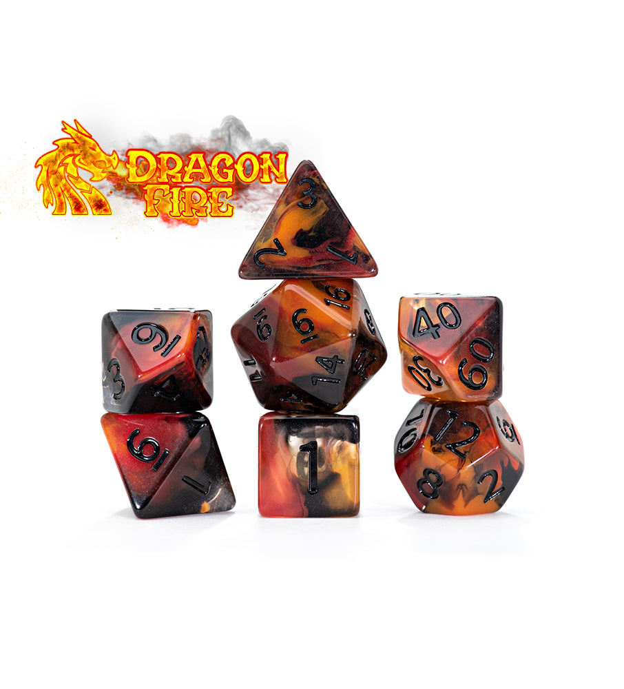 Gate Keeper Games - Essence Dice - 'Dragon Fire' 7 Die Set