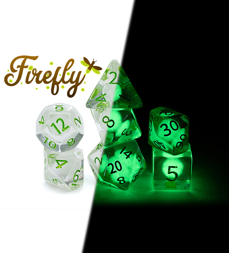 Gate Keeper Games - Radiant Dice (GID) - 'Firefly' 7 Die Set