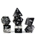 Gate Keeper Games - Halfsies Dice - 'Glitter Black' 7 Die Set