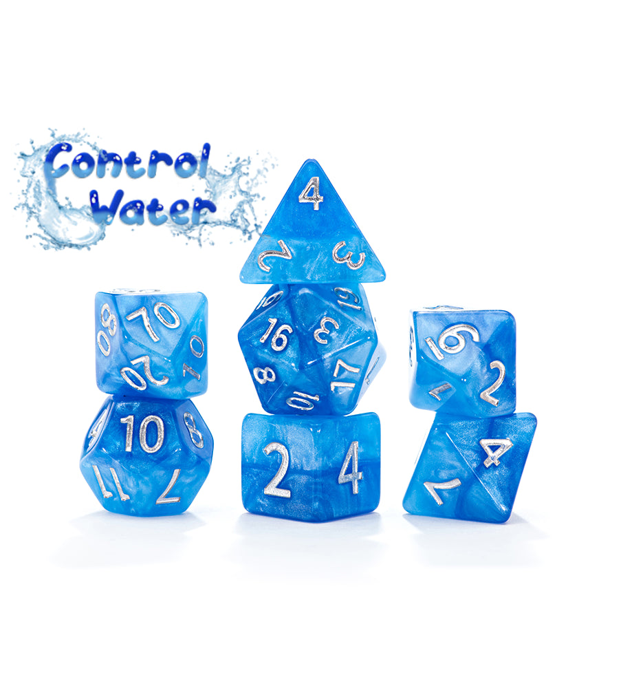 Gate Keeper Games - Halfsies Dice - 'Control Water' 7 Die Set