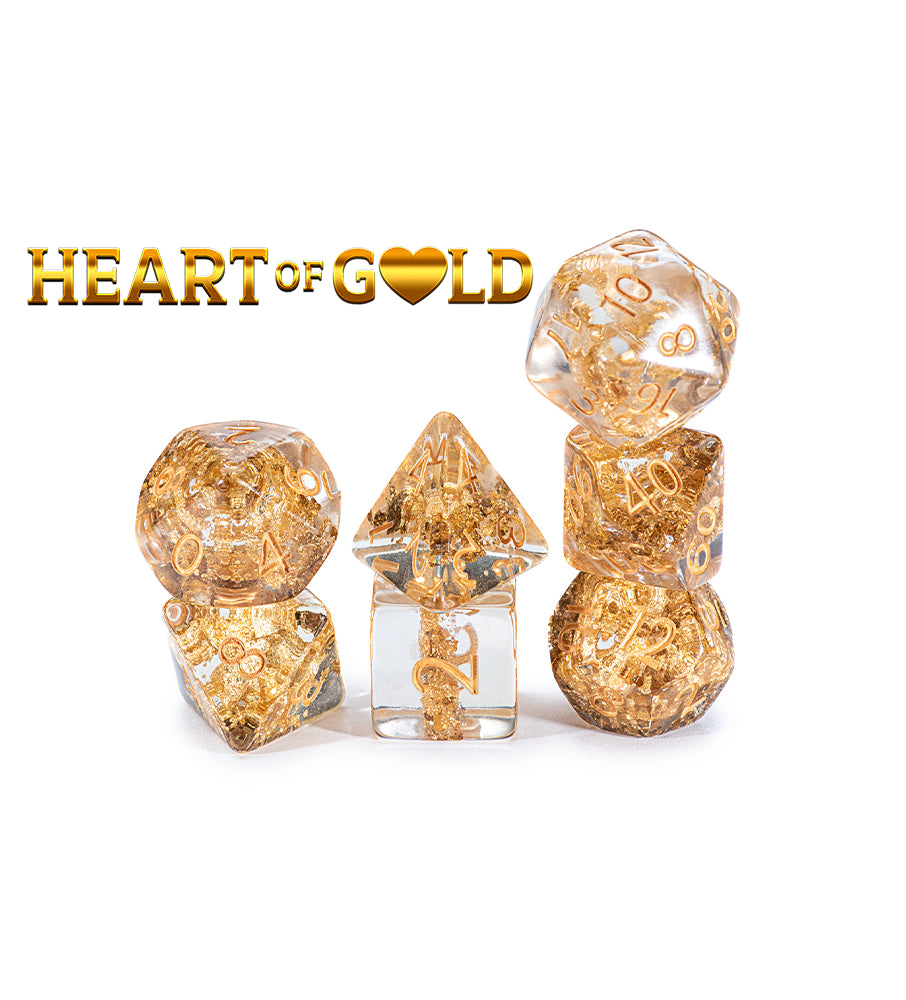 Gate Keeper Games - Neutron Dice - 'Heart of Gold' 7 Die Set