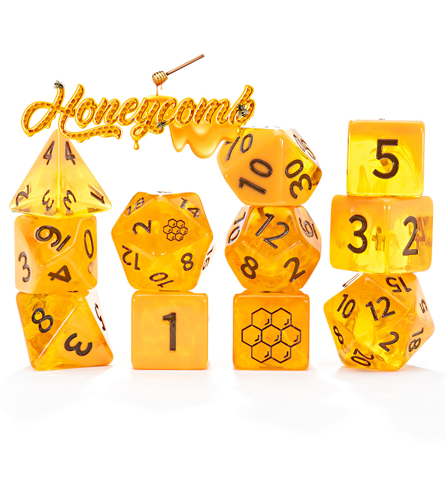 Gate Keeper Games - Flowstone Dice - 'Honeycomb' - 11 Die Set