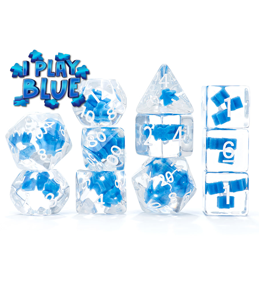Gate Keeper Games - Inclusion Dice - 'I Play Blue' - 11 Die Set