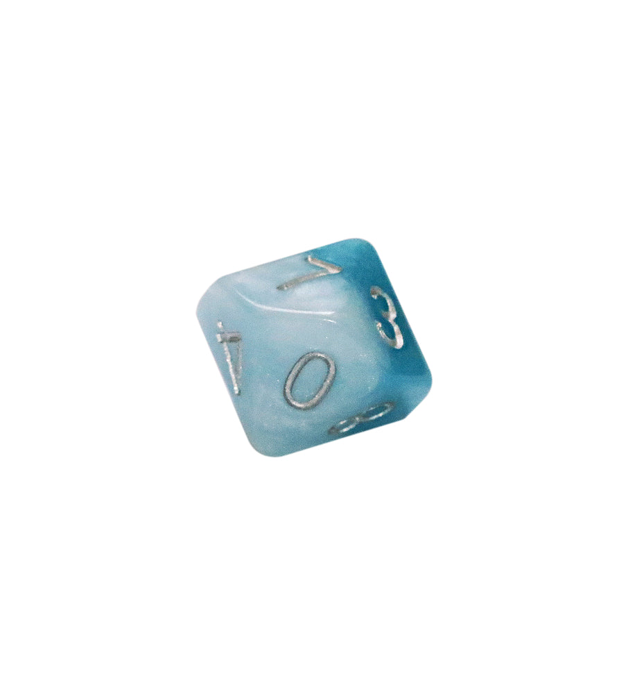 Game Keeper's Dice - Halfsies Dice - 'Baby Blues' - 10d10 Dice Set
