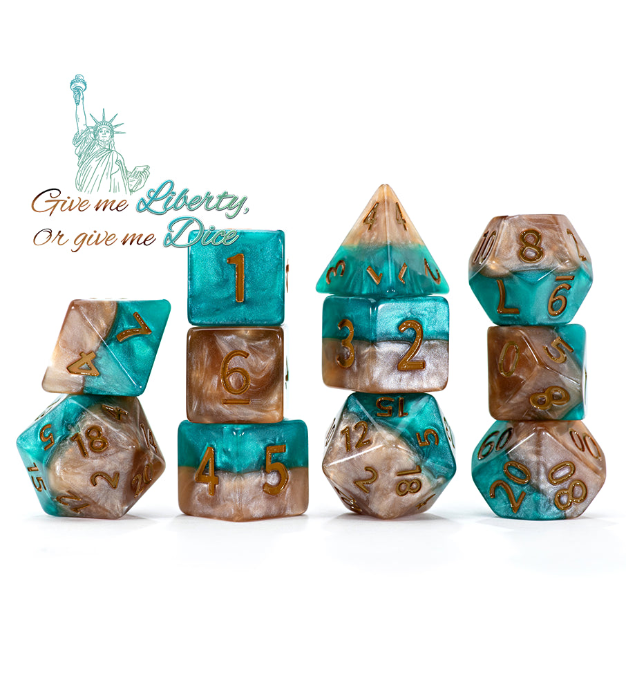 Gate Keeper Games - Halfsies Dice - 'Liberty Dice' - 11 Die Set