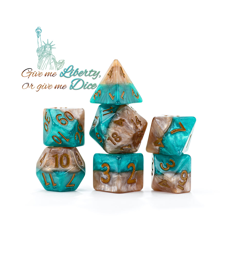 Gate Keeper Games - Halfsies Dice - 'Liberty Dice' 7 Die Set