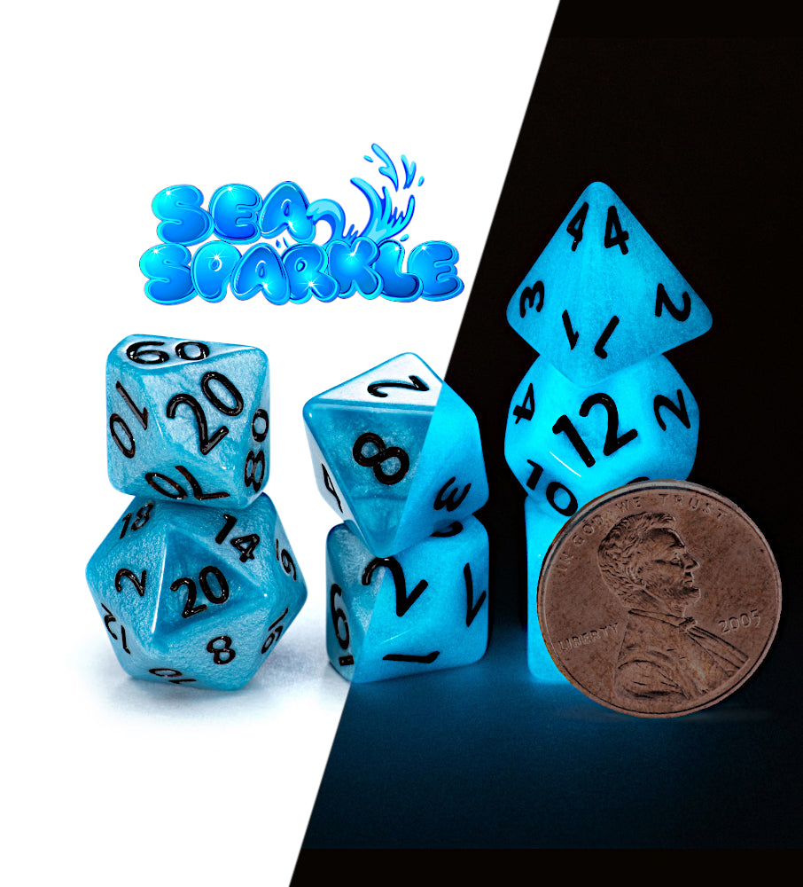 Gate Keeper Games - "Sea Sparkle" - Radiant (GID) - 11 Die Set
