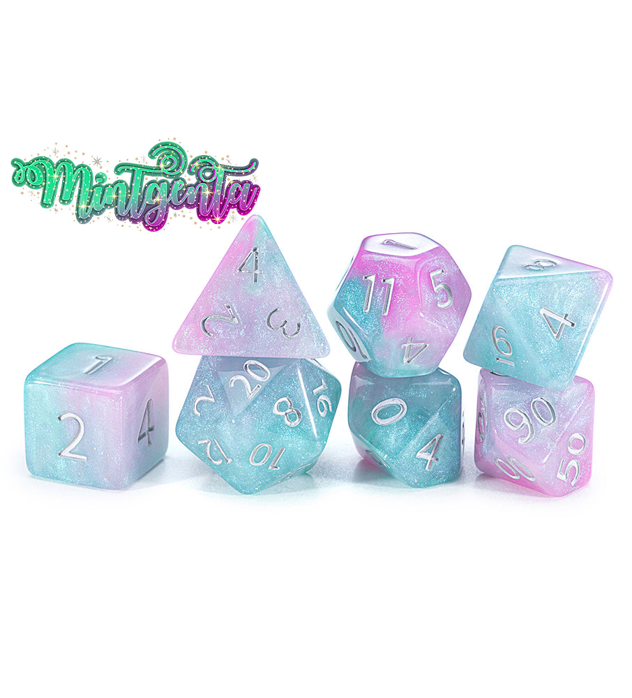 Gate Keeper Games - Aether Dice - 'Mintgenta' 7 Die Set