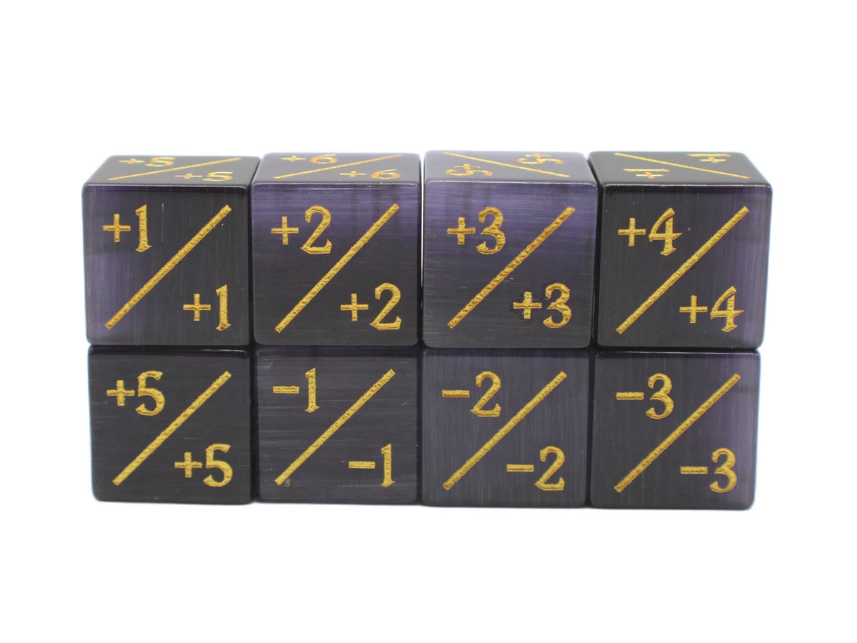 Old School Dice - Gemstone +/- Counter Dice - Purple