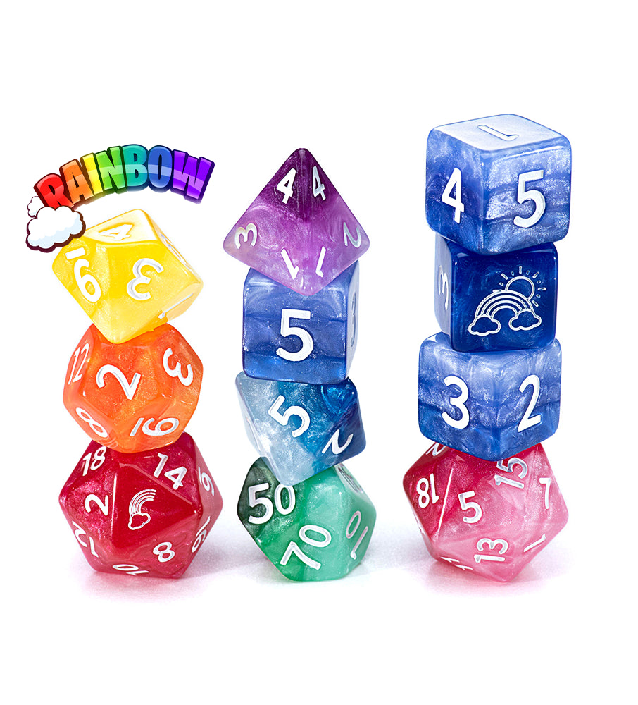 Gate Keeper Games - Sui Generis Dice - 'Rainbow' - 11 Die Set