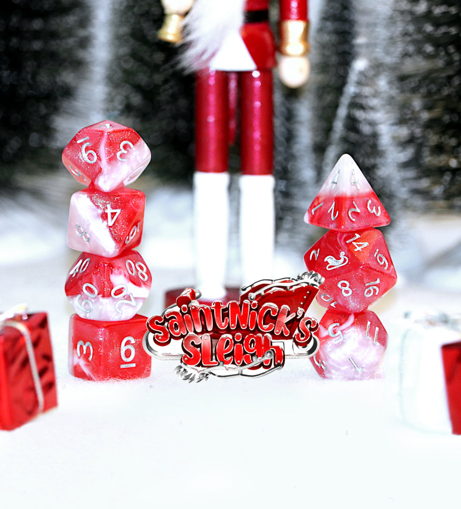 Gate Keeper Games - Aether Dice - 'Saint Nick's Sleigh' 7 Die Set