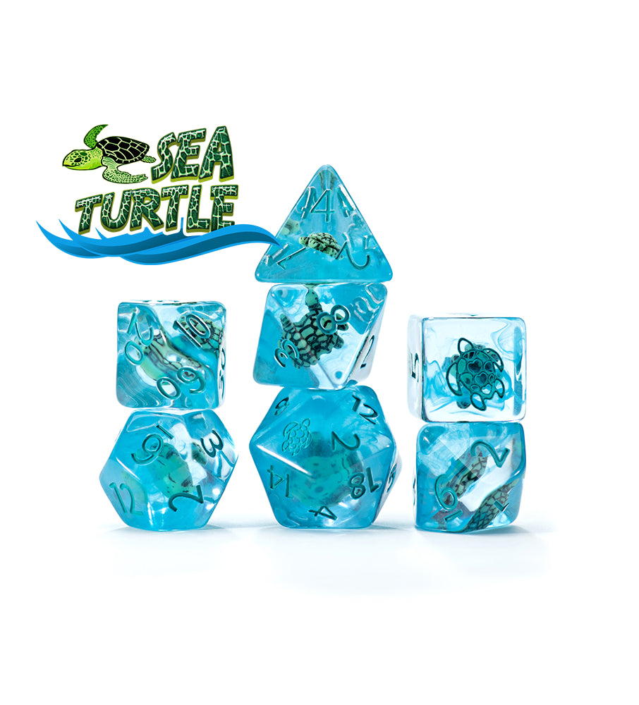 Gate Keeper Games - Inclusion Dice - 'Sea Turtle' 7 Die Set