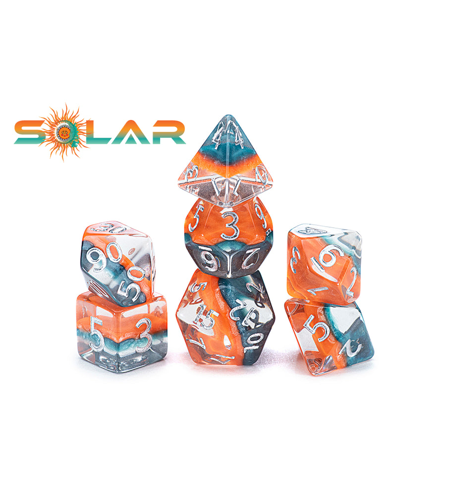 Gate Keeper Games - Eclipse Dice - 'Solar Eclipse' 7 Die Set