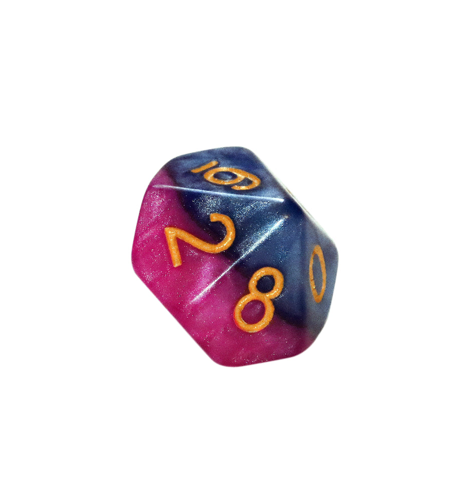 Game Keeper's Dice - Halfsies Dice - 'The Court Jester' - 10d10 Dice Set
