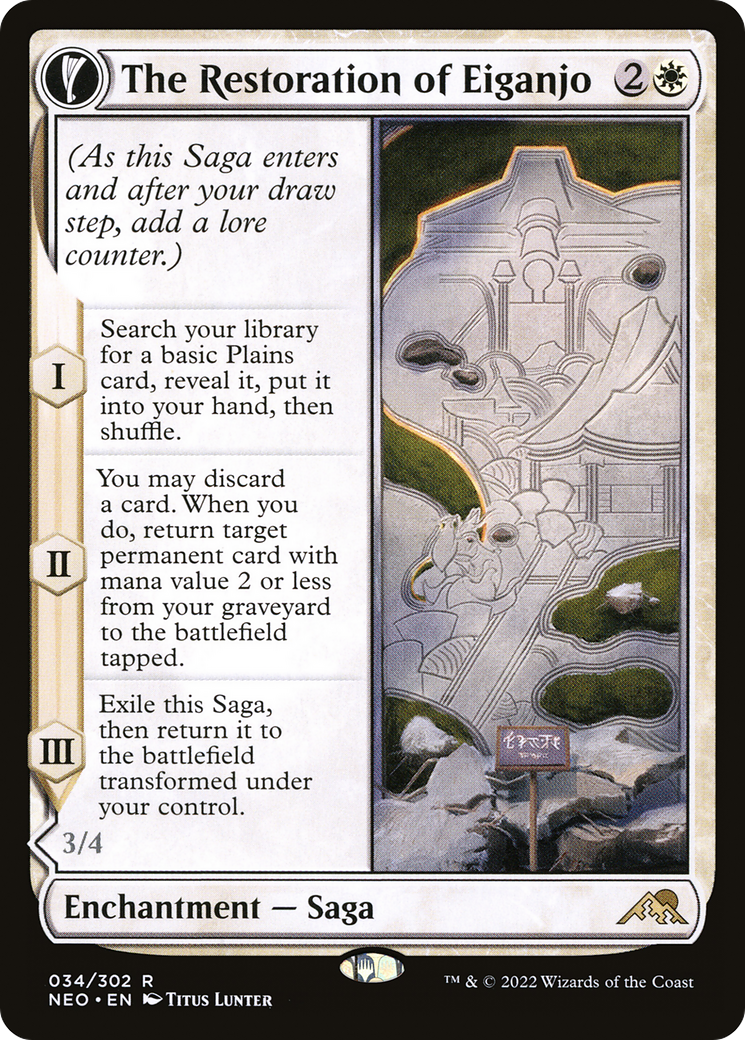 The Restoration of Eiganjo (NEO-034) [Kamigawa: Neon Dynasty] Foil