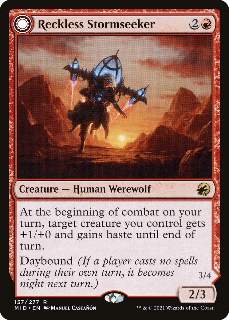 Reckless Stormseeker (MID-157) [Innistrad: Midnight Hunt] Foil