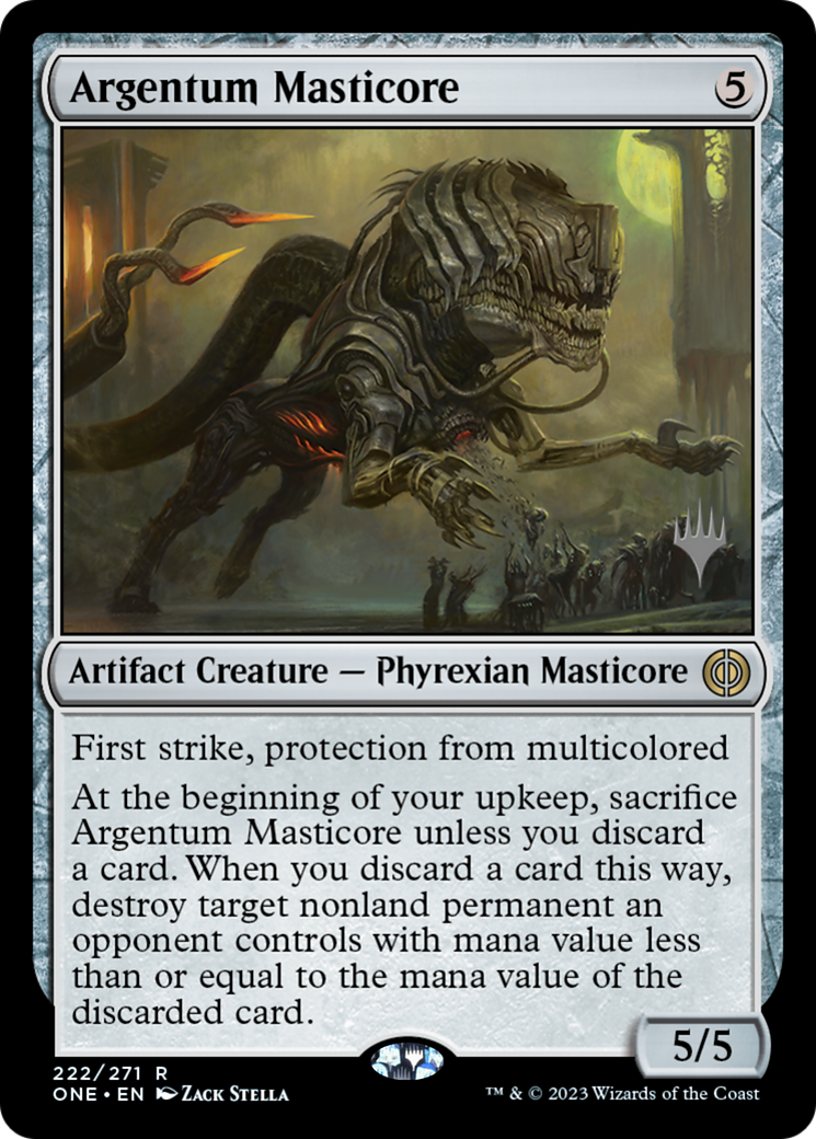 Argentum Masticore (PPONE-222) [Promo Pack: Phyrexia: All Will Be One Promos] Foil