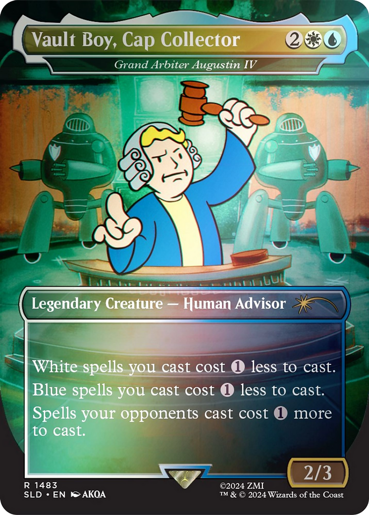 Vault Boy, Cap Collector - Grand Arbiter Augustin IV (Rainbow Foil) (SLD-1483) (Borderless) [Secret Lair Drop] Foil