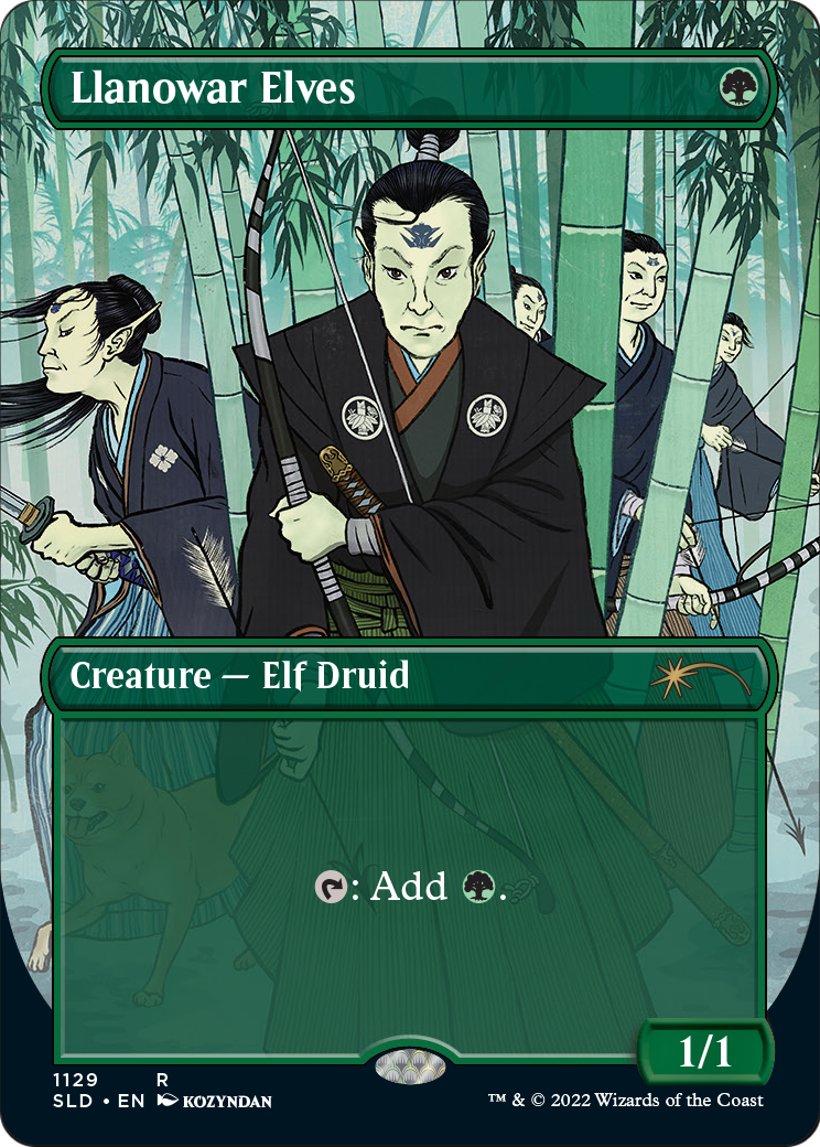 Llanowar Elves (SLD-1129) (Borderless) [Secret Lair Drop] Foil