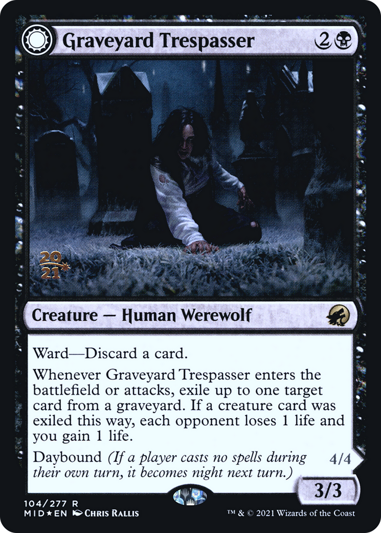 Graveyard Trespasser (PRE-104) [Innistrad: Midnight Hunt Promos] Foil