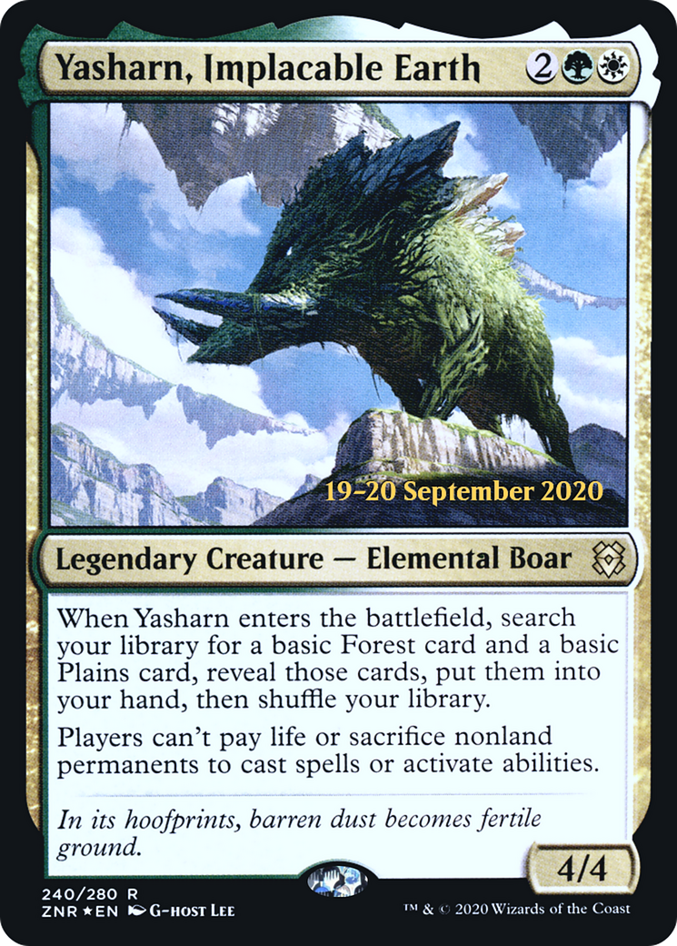Yasharn, Implacable Earth (PRE-240) [Zendikar Rising Promos] Foil