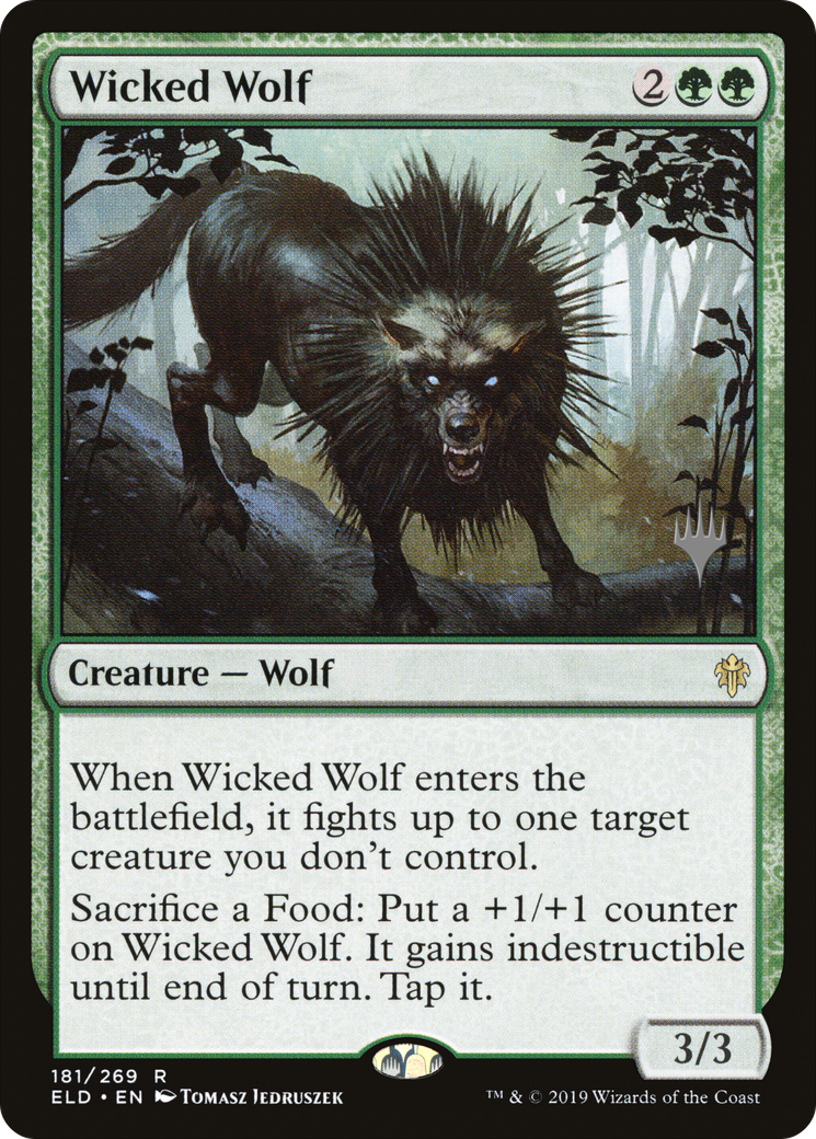 Wicked Wolf (PPELD-181) [Promo Pack: Throne of Eldraine Promos]