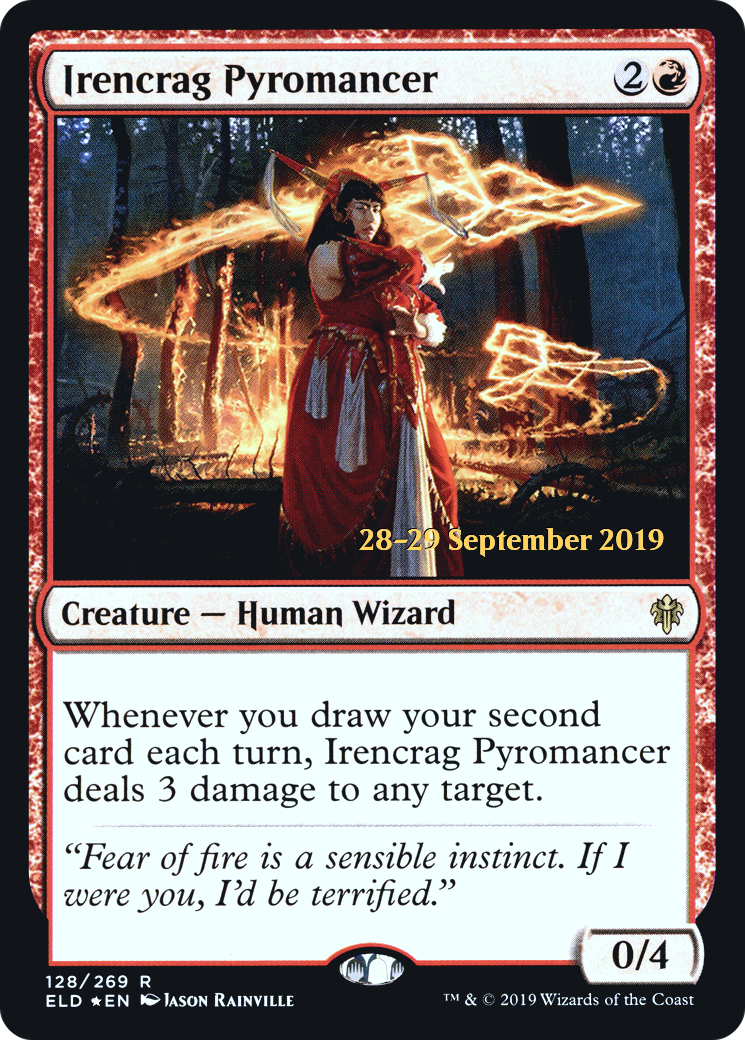 Irencrag Pyromancer (PRE-128) [Throne of Eldraine Promos] Foil