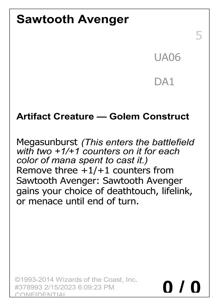Sawtooth Avenger (UNK-UA06B) [Unknown Event]