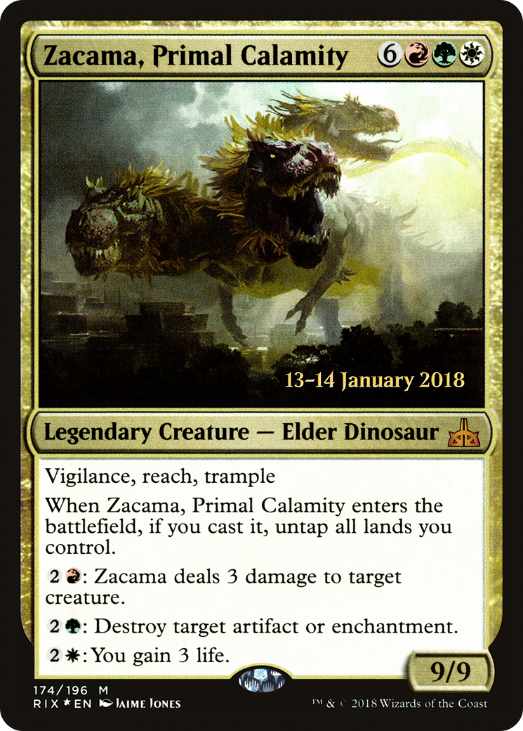 Zacama, Primal Calamity (PRE-174) [Rivals of Ixalan Promos] Foil