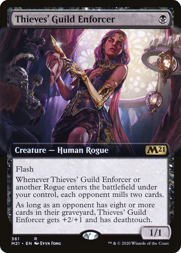 Thieves' Guild Enforcer (Extended Art) (M21-361) [Core Set 2021] Foil
