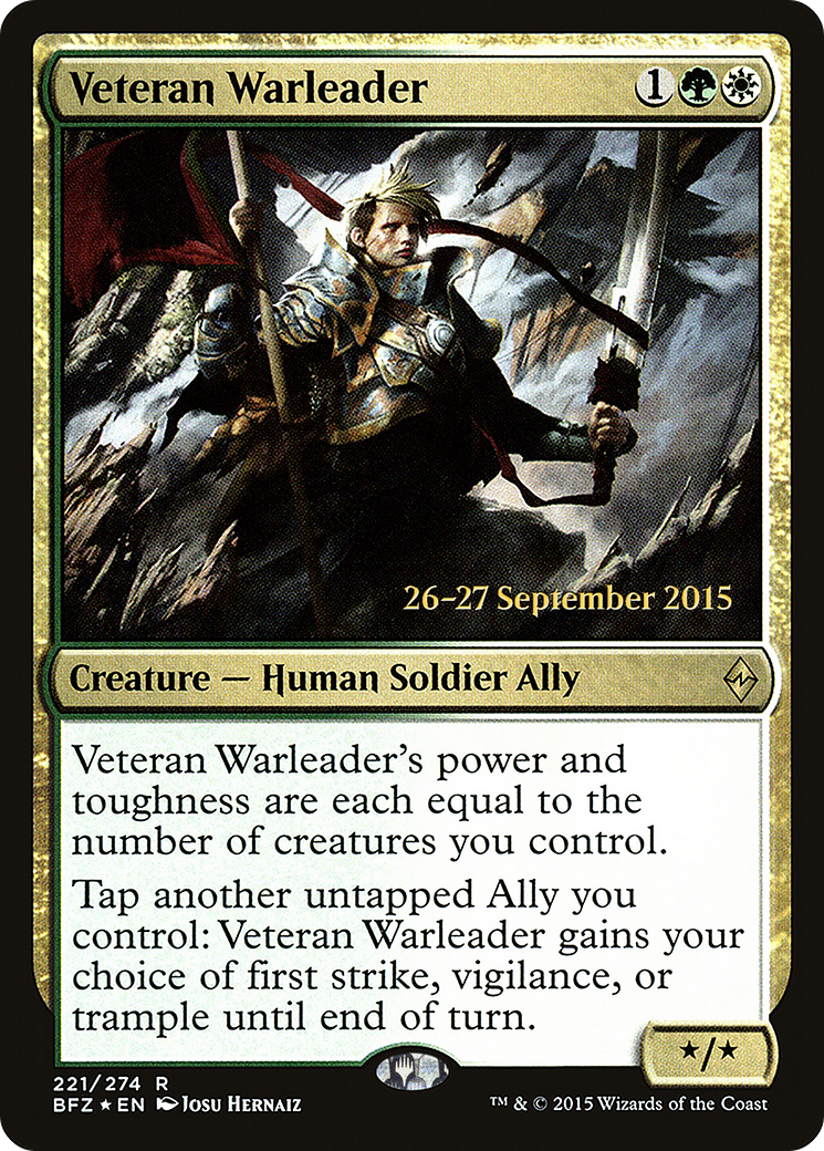 Veteran Warleader (PRE-221) [Battle for Zendikar Promos] Foil