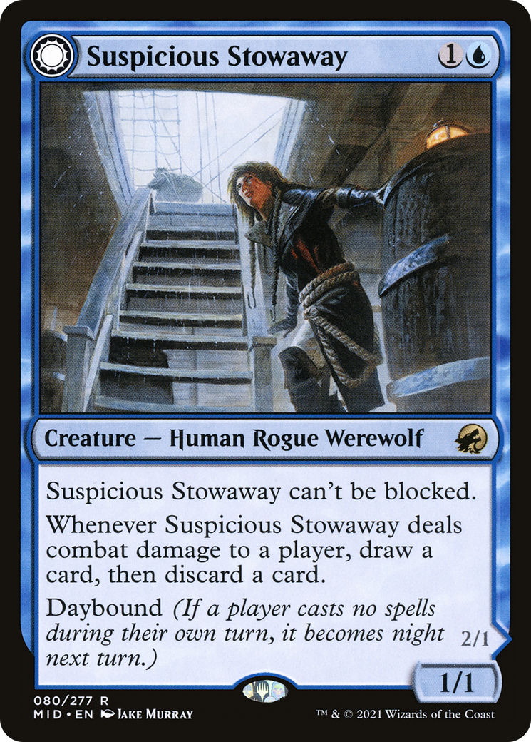 Suspicious Stowaway (MID-080) [Innistrad: Midnight Hunt] Foil