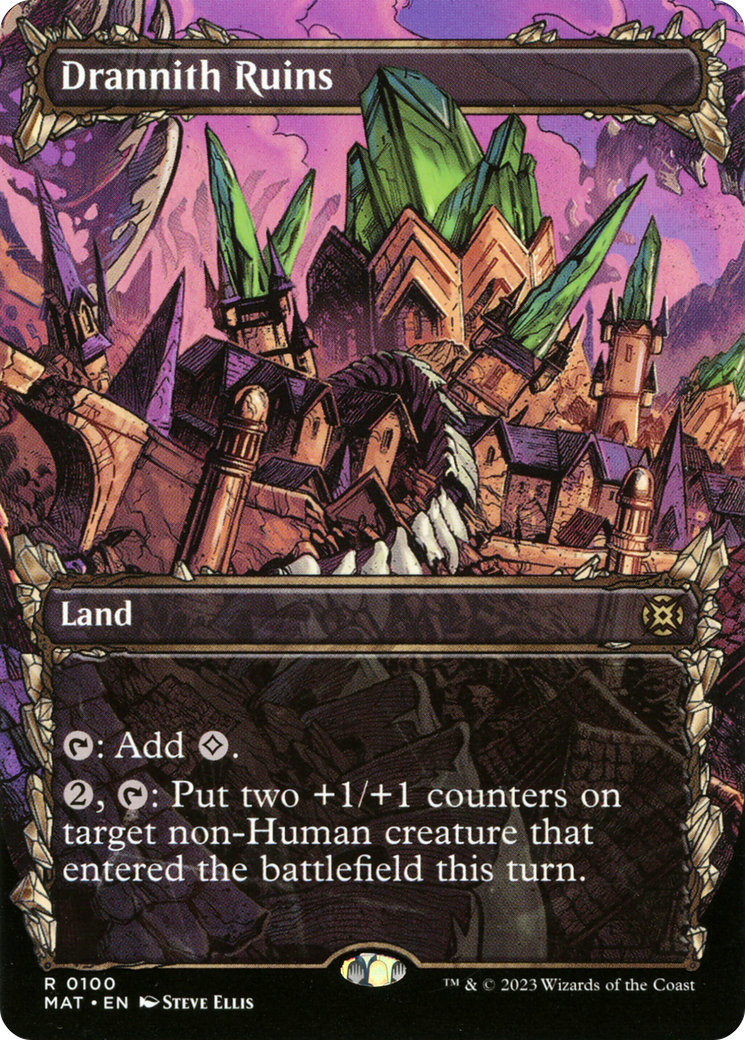Drannith Ruins (Showcase) (MAT-100) (Borderless) [March of the Machine: The Aftermath] Foil