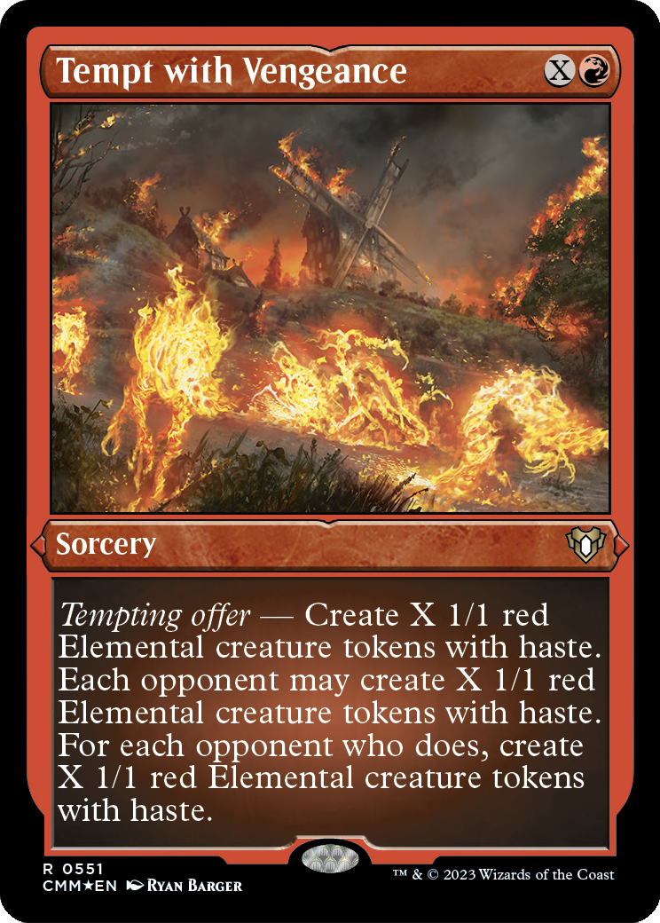 Tempt with Vengeance (Foil Etched) (CMM-551) [Commander Masters] Foil