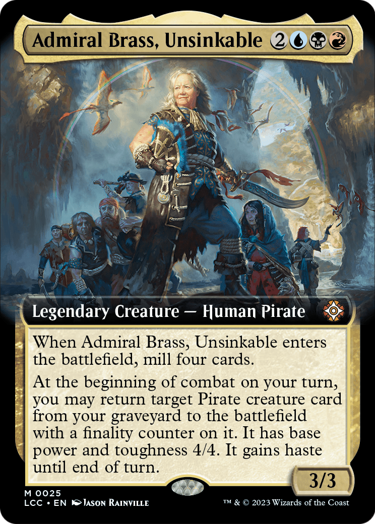 Admiral Brass, Unsinkable (Extended Art) (LCC-025) [The Lost Caverns of Ixalan Commander]