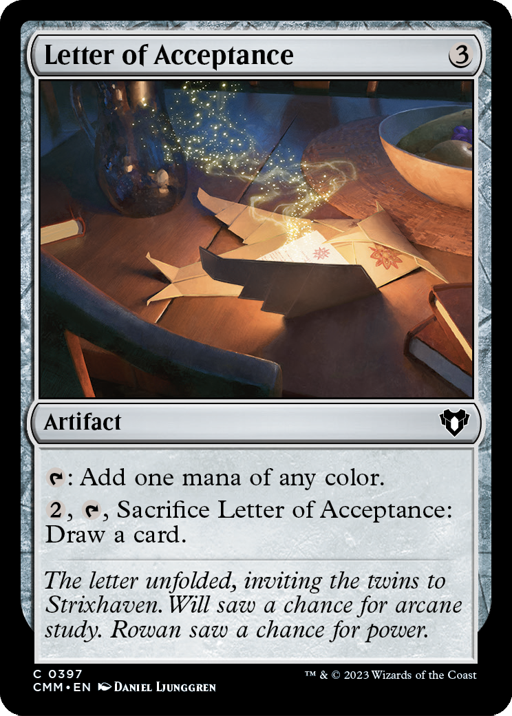 Letter of Acceptance (CMM-397) [Commander Masters]