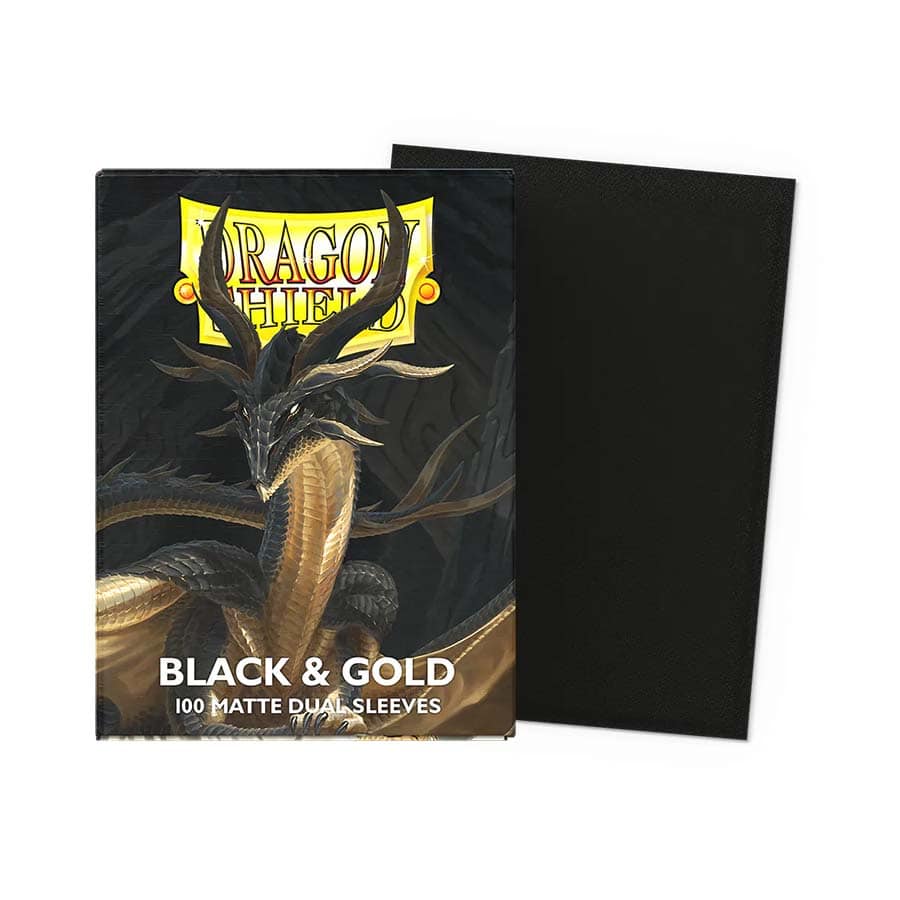 Dragon Shield - Dual Matte Standard Sleeves - Black & Gold