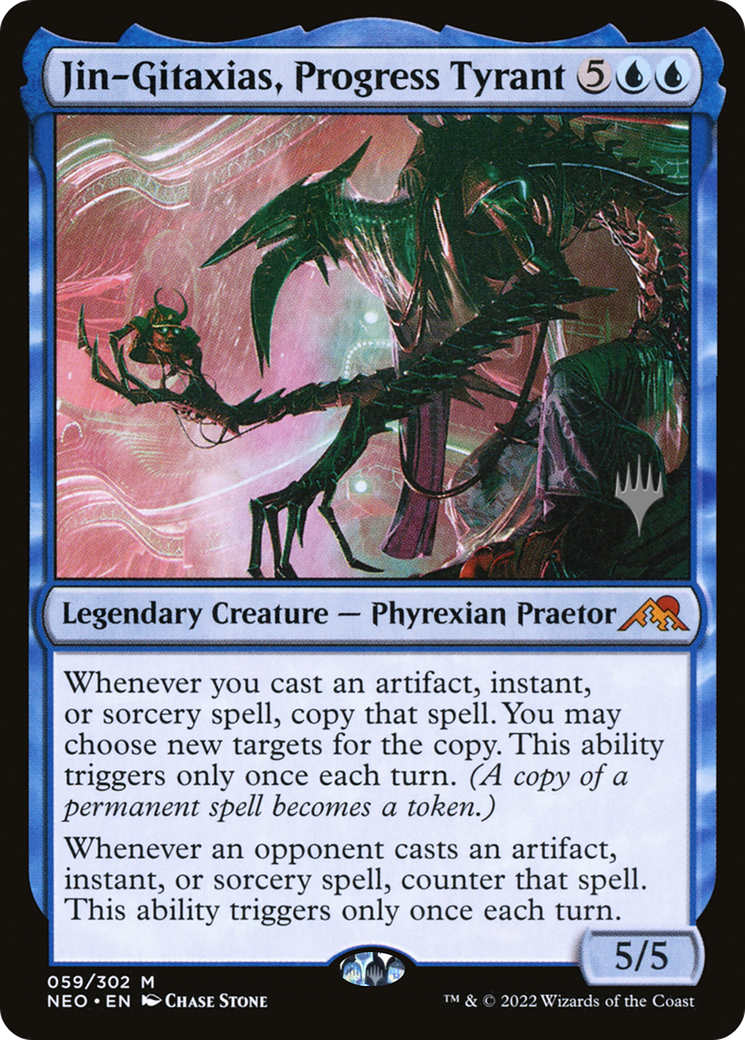 Jin-Gitaxias, Progress Tyrant (PPNEO-059) [Promo Pack: Kamigawa: Neon Dynasty Promos]