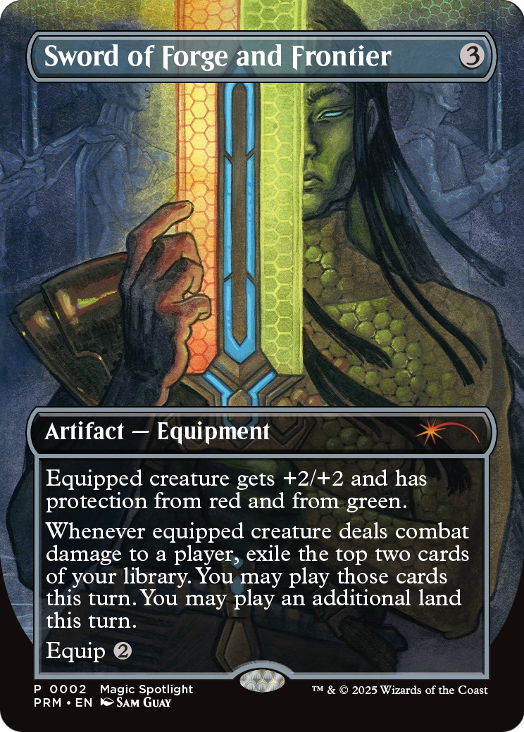 Sword of Forge and Frontier (Borderless) (UMP-002) [Unique and Miscellaneous Promos] Foil