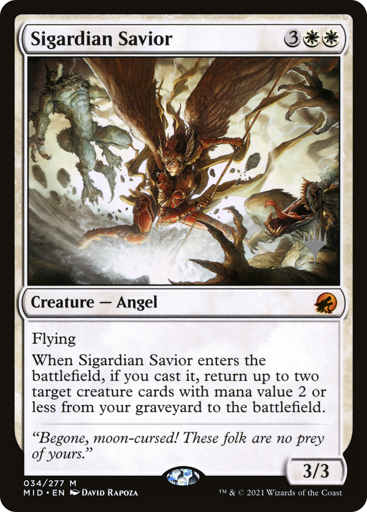 Sigardian Savior (PPMID-034) [Promo Pack: Innistrad: Midnight Hunt Promos] Foil