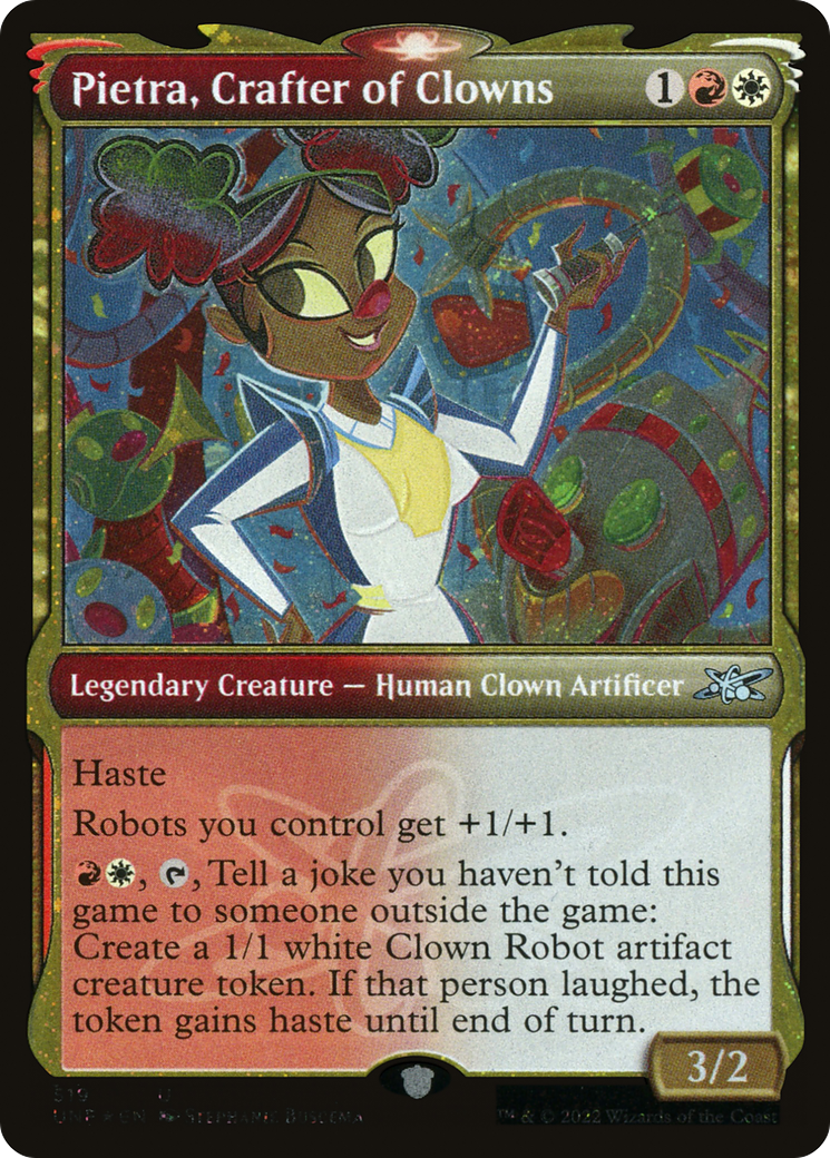 Pietra, Crafter of Clowns (Showcase) (Galaxy Foil) (UNF-519) [Unfinity] Foil