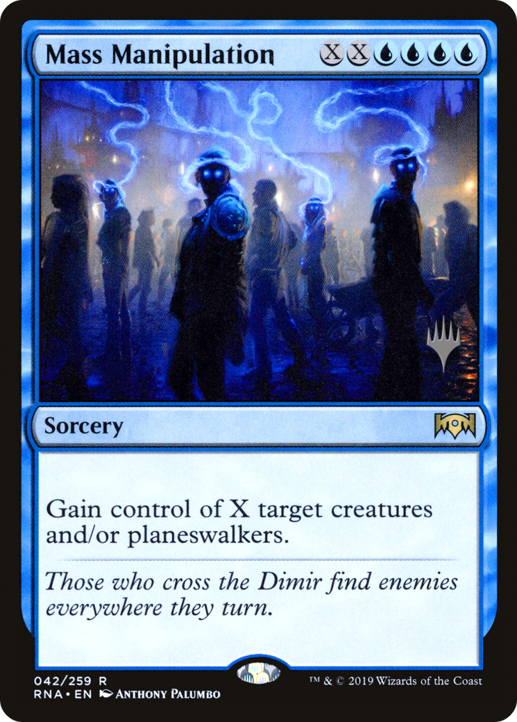 Mass Manipulation (PPTHB-042) [Promo Pack: Ravnica Allegiance Promos] Foil